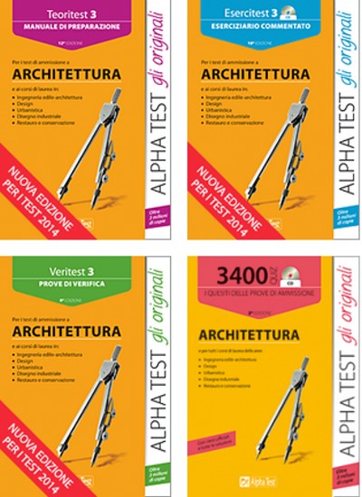 Manuale per i test di ammissione alla facoltà di Architettura + 2  Eserciziari + Raccolta di test ufficiali + 2 CD 