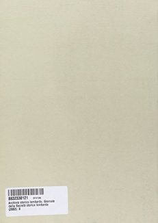 Archivio storico lombardo. Giornale della Società storica lombarda (2002): 8