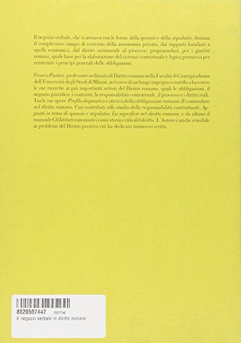 Il negozio verbale in diritto romano