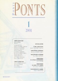 Ponti/ponts. Langues, littératures, civilisations des pays francophones: 1