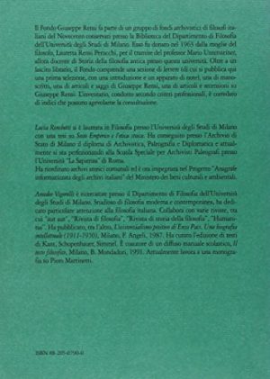 Fondo Giuseppe Rensi. Inventario con una scelta di lettere inedite