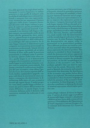 Categorie funzionali del nome nelle lingue romanze