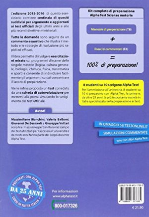 Alpha Test. Scienze motorie. Esercizi commentati