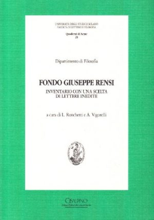 Fondo Giuseppe Rensi. Inventario con una scelta di lettere inedite
